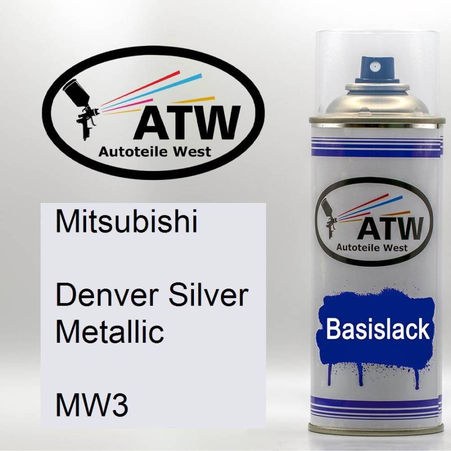 Mitsubishi, Denver Silver Metallic, MW3: 400ml Sprühdose, von ATW Autoteile West.